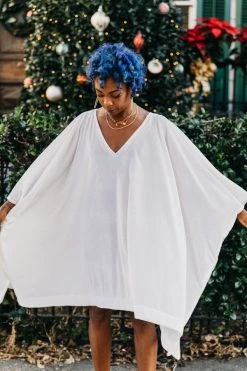 Fringe Co White Velvet Short Caftan Caftan Club Collection