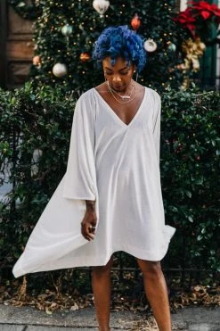 Fringe Co White Velvet Short Caftan Caftan Club Collection