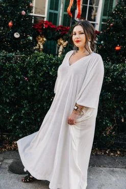 Fringe Co Caftan Club Collection White Velvet Long Caftan