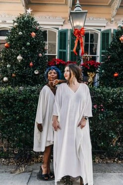 Fringe Co White Velvet Short Caftan Caftan Club Collection