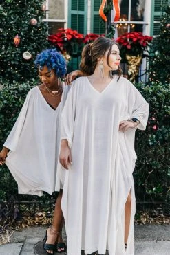 Fringe Co White Velvet Short Caftan Caftan Club Collection