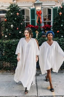 Fringe Co White Velvet Short Caftan Caftan Club Collection