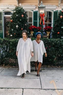 Fringe Co White Velvet Short Caftan Caftan Club Collection