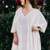 Fringe Co Caftan Club Collection White Velvet Long Caftan