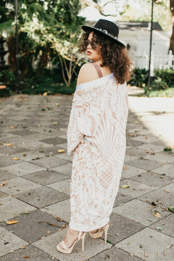 Fringe Co Shop Spring Sparkles White Embroidered Sequin Duster 8 Fringe Co Shop Spring Sparkles White Embroidered Sequin Duster