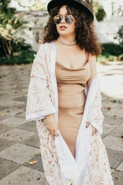 Fringe Co Shop Spring Sparkles White Embroidered Sequin Duster