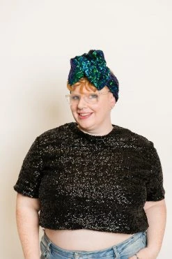 Fringe Co Green Iridescent Sequin Party Wrap