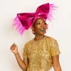 Fringe Co Pink Metallic With Pink Ostrich Feather Party Wrap