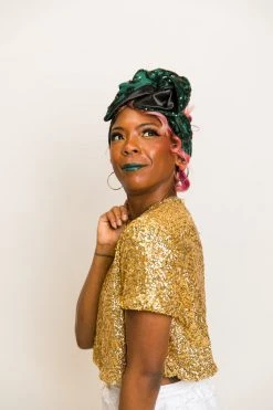 Fringe Co Party Wraps Green Sequin Embroidered Party Wrap