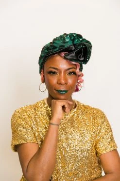 Fringe Co Party Wraps Green Sequin Embroidered Party Wrap