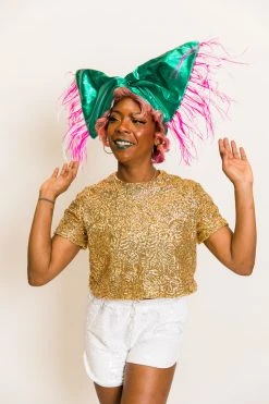 Fringe Co Party Wraps Teal Metallic With Pink And White Ostrich Trim Party Wrap 7 Fringe Co Party Wraps Teal Metallic With Pink And White Ostrich Trim Party Wrap