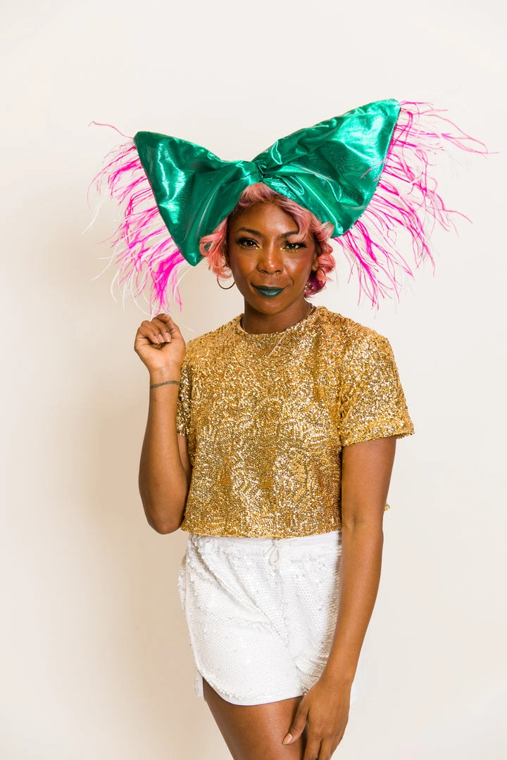 Fringe Co Party Wraps Teal Metallic With Pink And White Ostrich Trim Party Wrap 4 Fringe Co Party Wraps Teal Metallic With Pink And White Ostrich Trim Party Wrap