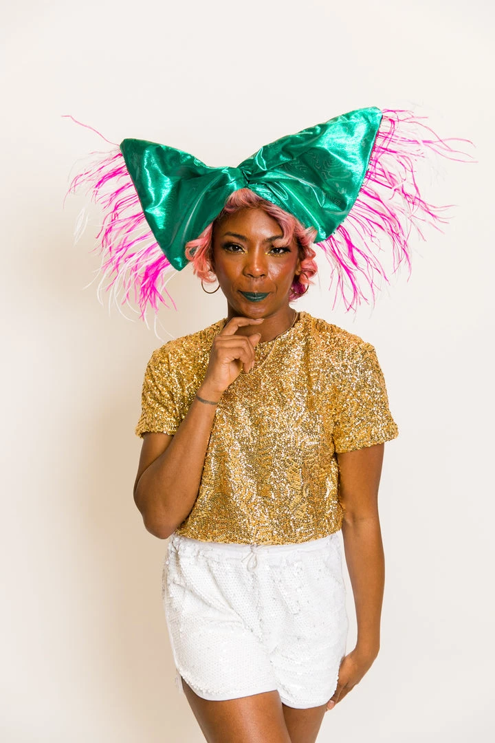 Fringe Co Party Wraps Teal Metallic With Pink And White Ostrich Trim Party Wrap 5 Fringe Co Party Wraps Teal Metallic With Pink And White Ostrich Trim Party Wrap