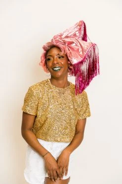 Fringe Co Party Wraps Pink Metallic With Pink Tinsel Fringe Party Wrap