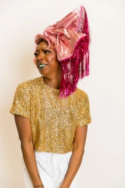 Fringe Co Party Wraps Pink Metallic With Pink Tinsel Fringe Party Wrap
