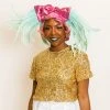 Fringe Co Party Wraps Pink Metallic With Mint Feather Party Wrap