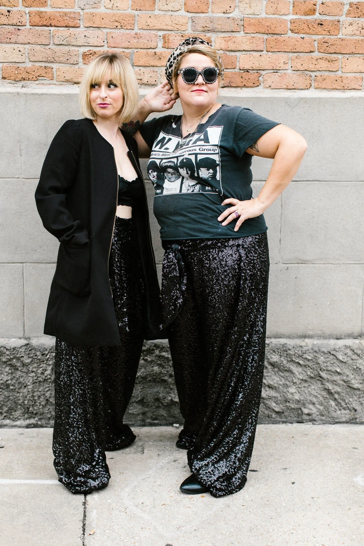 Fringe Co Sequin Collection Black High Waisted Sequin Party Pants 26 Fringe Co Sequin Collection Black High Waisted Sequin Party Pants