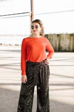 Fringe Co Sequin Collection Black High Waisted Sequin Party Pants 63 Fringe Co Sequin Collection Black High Waisted Sequin Party Pants