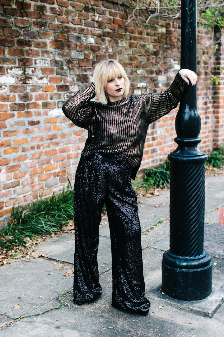 Fringe Co Sequin Collection Black High Waisted Sequin Party Pants 13 Fringe Co Sequin Collection Black High Waisted Sequin Party Pants