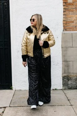 Fringe Co Sequin Collection Black High Waisted Sequin Party Pants 50 Fringe Co Sequin Collection Black High Waisted Sequin Party Pants