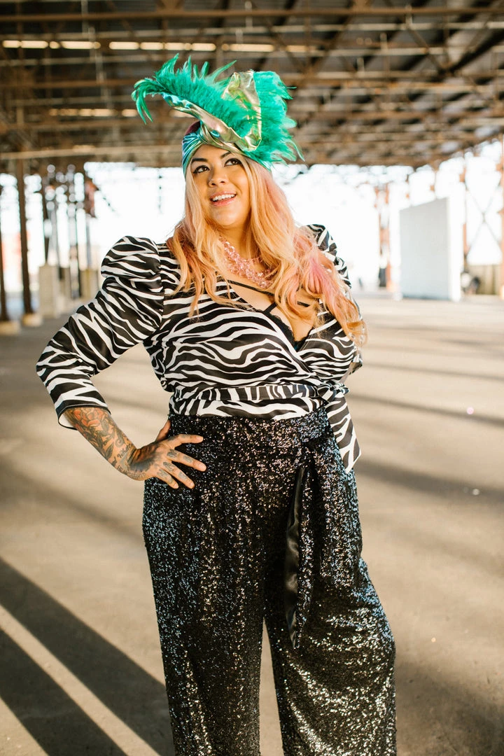 Fringe Co Sequin Collection Black High Waisted Sequin Party Pants 10 Fringe Co Sequin Collection Black High Waisted Sequin Party Pants