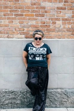 Fringe Co Sequin Collection Black High Waisted Sequin Party Pants 55 Fringe Co Sequin Collection Black High Waisted Sequin Party Pants