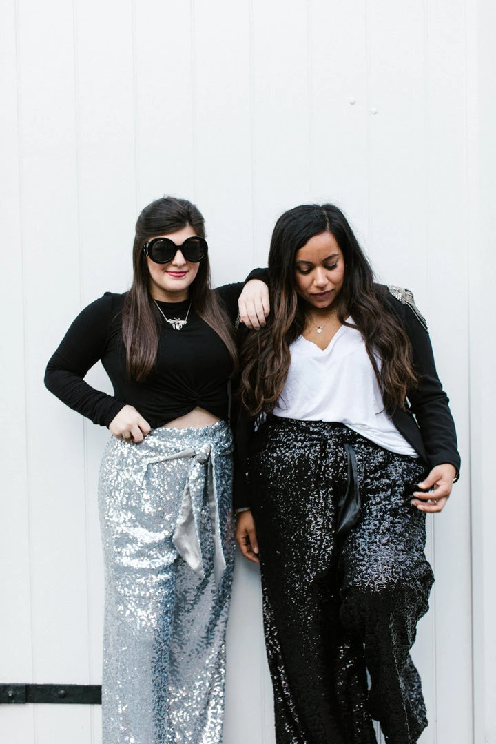 Fringe Co Sequin Collection Black High Waisted Sequin Party Pants 28 Fringe Co Sequin Collection Black High Waisted Sequin Party Pants