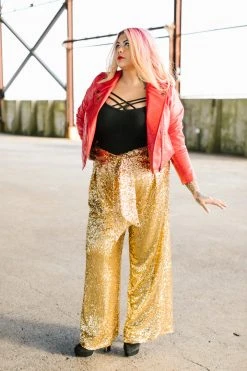 Fringe Co Gold High Waisted Sequin Party Pant Sequin Collection 21 Fringe Co Gold High Waisted Sequin Party Pant Sequin Collection
