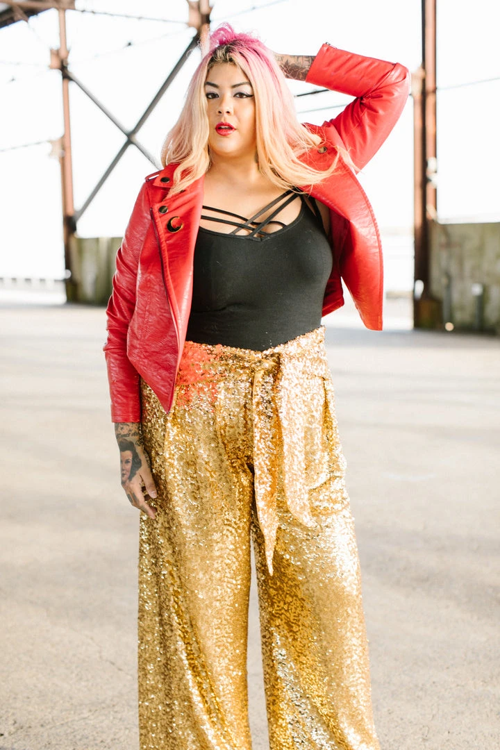 Fringe Co Gold High Waisted Sequin Party Pant Sequin Collection 5 Fringe Co Gold High Waisted Sequin Party Pant Sequin Collection