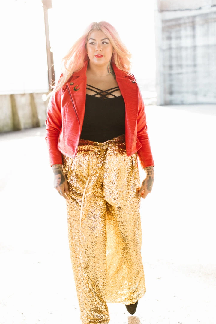 Fringe Co Gold High Waisted Sequin Party Pant Sequin Collection 6 Fringe Co Gold High Waisted Sequin Party Pant Sequin Collection