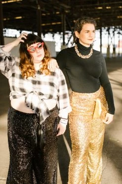 Fringe Co Gold High Waisted Sequin Party Pant Sequin Collection 26 Fringe Co Gold High Waisted Sequin Party Pant Sequin Collection