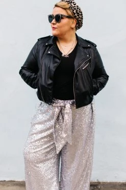 Fringe Co Silver High Waisted Sequin Party Pant
