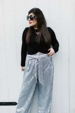Fringe Co Silver High Waisted Sequin Party Pant