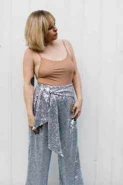 Fringe Co Silver High Waisted Sequin Party Pant