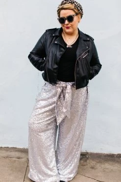 Fringe Co Silver High Waisted Sequin Party Pant
