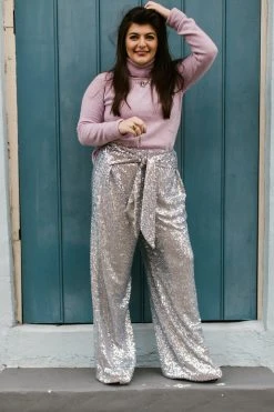 Fringe Co Silver High Waisted Sequin Party Pant