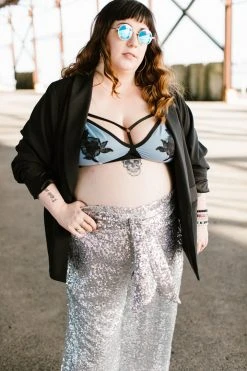 Fringe Co Silver High Waisted Sequin Party Pant