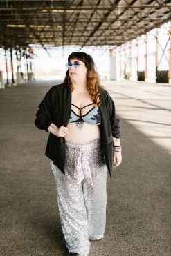 Fringe Co Silver High Waisted Sequin Party Pant