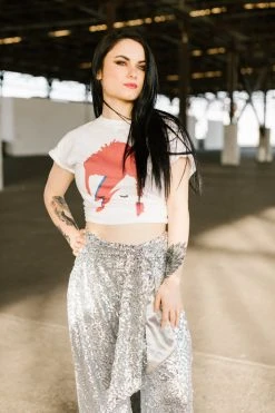 Fringe Co Silver High Waisted Sequin Party Pant