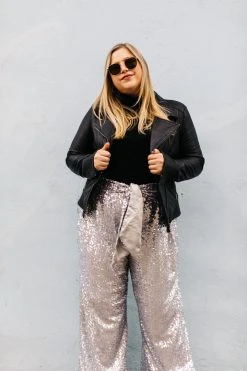 Fringe Co Silver High Waisted Sequin Party Pant