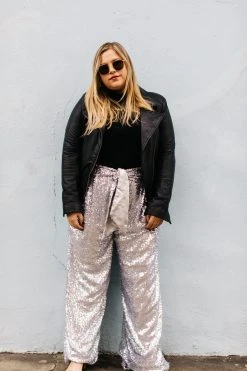 Fringe Co Silver High Waisted Sequin Party Pant